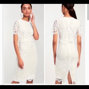 Lulus Devotion white lace dress size small